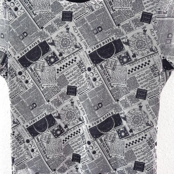 Harper & Ivy Women’s Top Y2K Grunge Mixed Media Wearable Art Statement Sz L - Picture 6 of 8